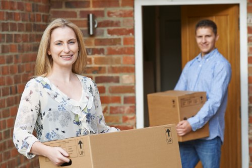 Local movers handling boxes and household items in Brompton