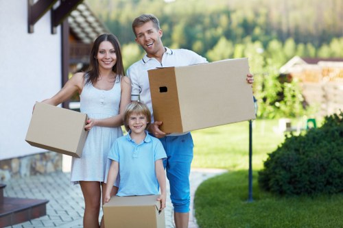 Professional movers handling a Brompton flat relocation with stairs and access considerations