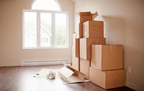 Unpacking boxes into a new Brompton property after a move